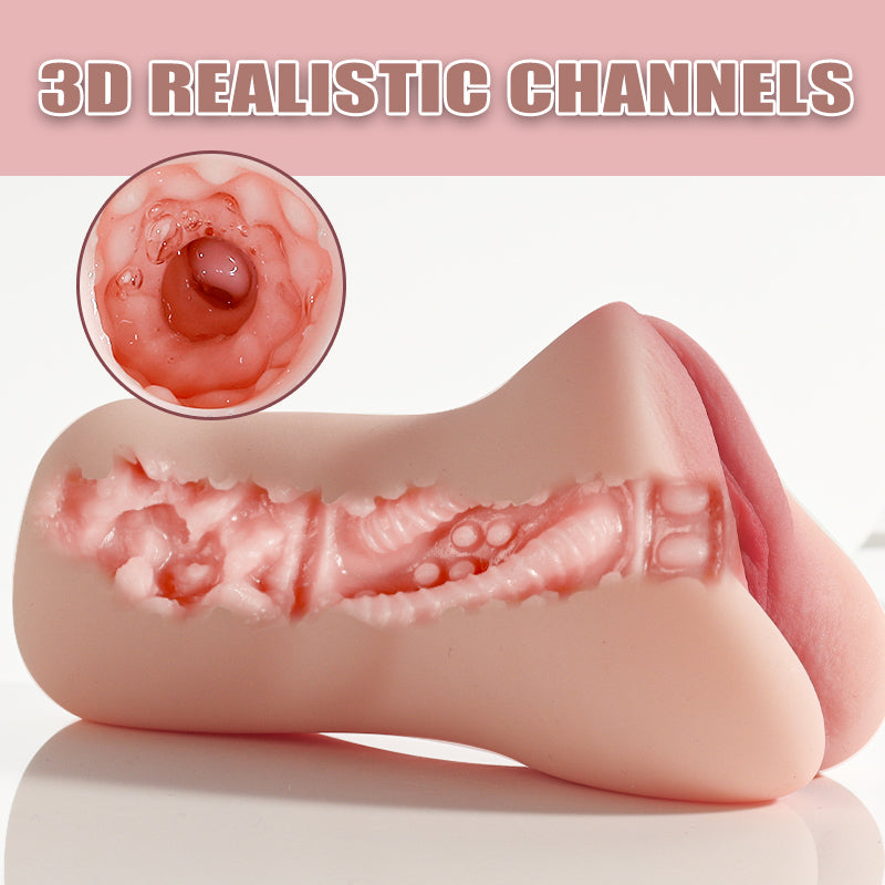 Male Masturbator 2 in 1 Adult Sex Toy with 3D Tight Vagina & Anus for Men Masturbation, Soft Like Real Skin. Simulating Realistic Vagina Design Best Wrapped Feeling.