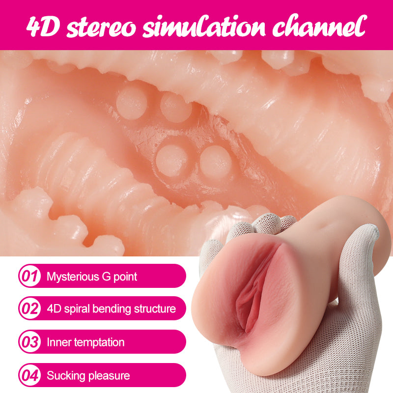 Male Masturbator 2 in 1 Adult Sex Toy with 3D Tight Vagina & Anus for Men Masturbation, Soft Like Real Skin. Simulating Realistic Vagina Design Best Wrapped Feeling.