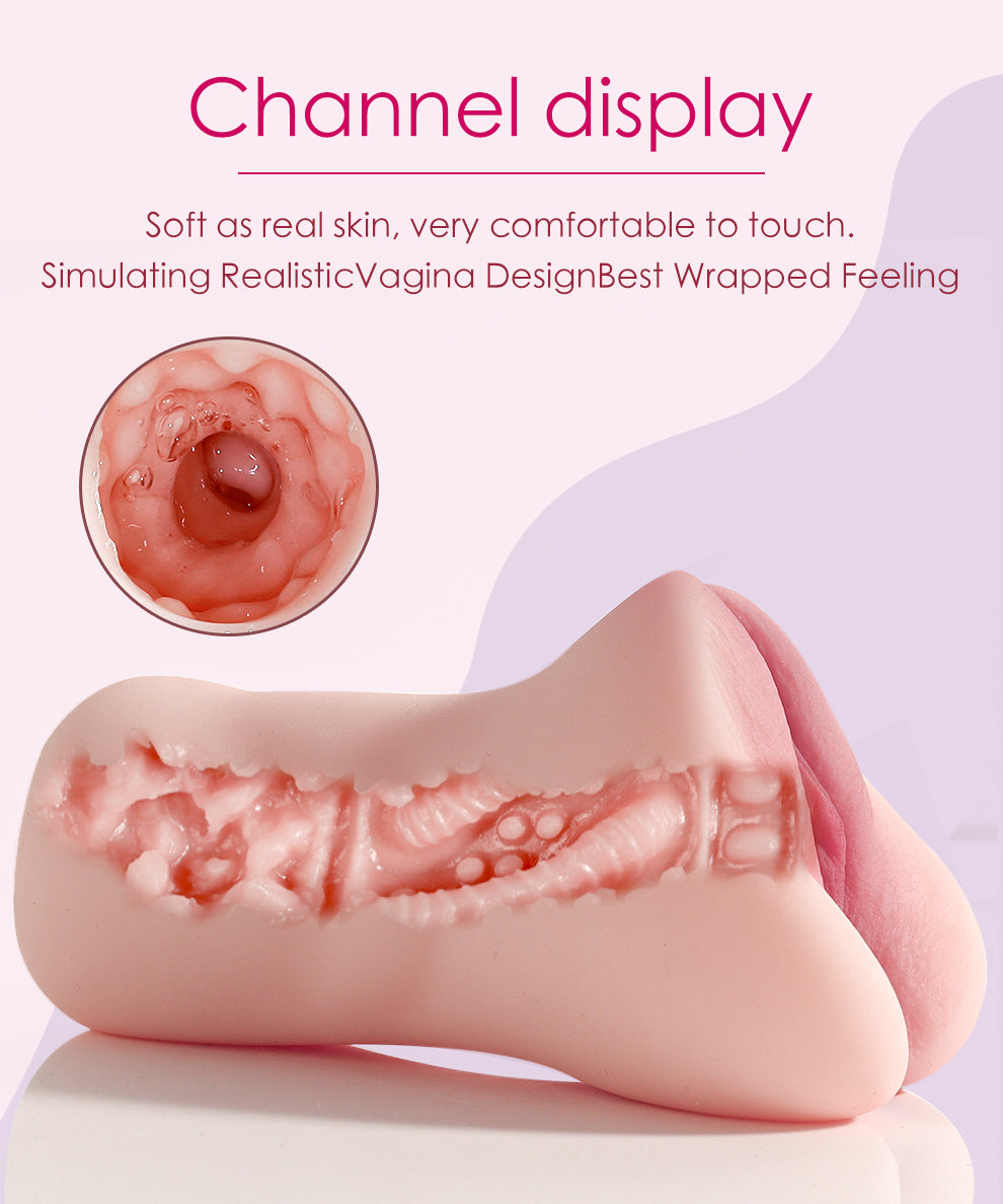 Male Masturbator 2 in 1 Adult Sex Toy with 3D Tight Vagina & Anus for Men Masturbation, Soft Like Real Skin. Simulating Realistic Vagina Design Best Wrapped Feeling.